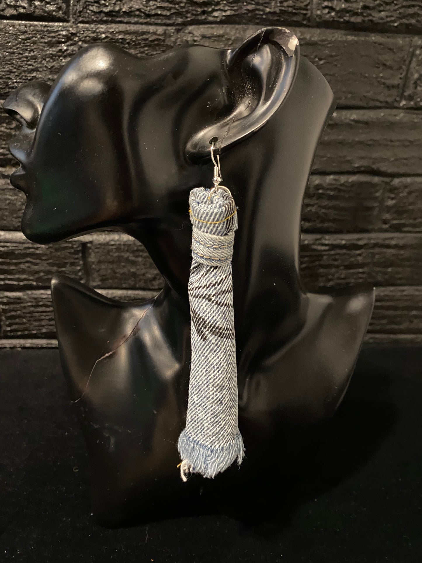 Large Denim Bell Bottom earrings