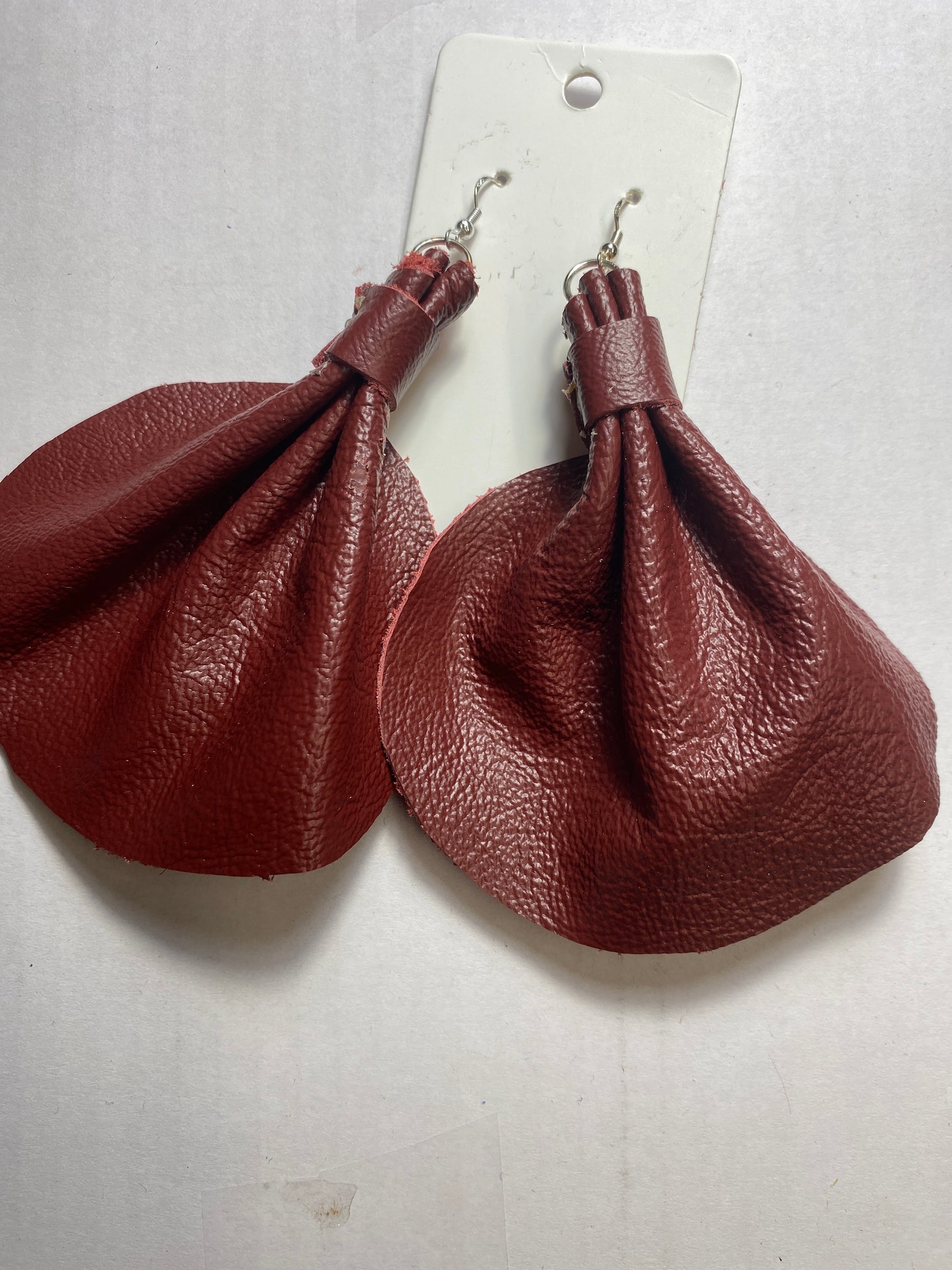 Large Elephant Ears Leather Earrings