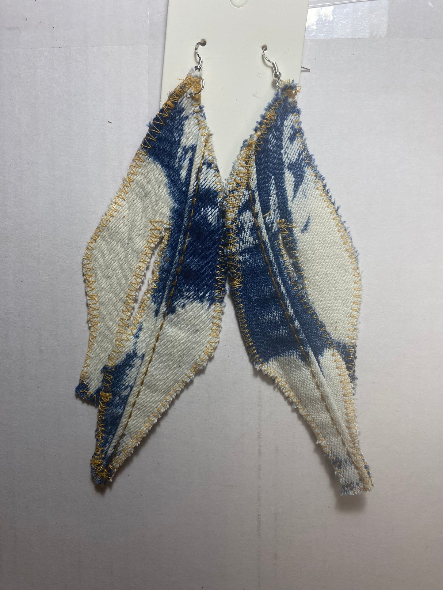 Large Denim High Heel Boot Earrings