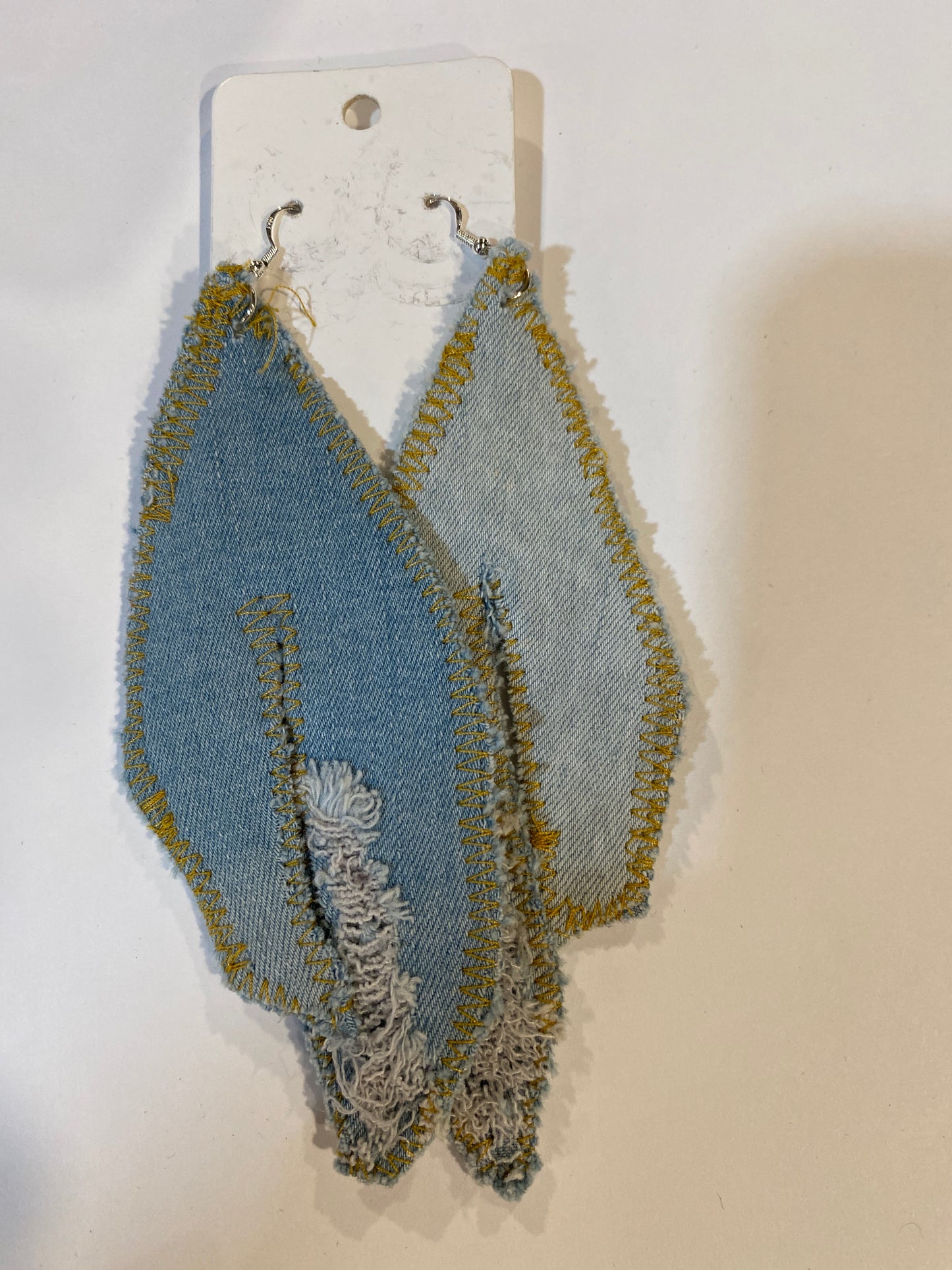 Large Denim High Heel Boot Earrings