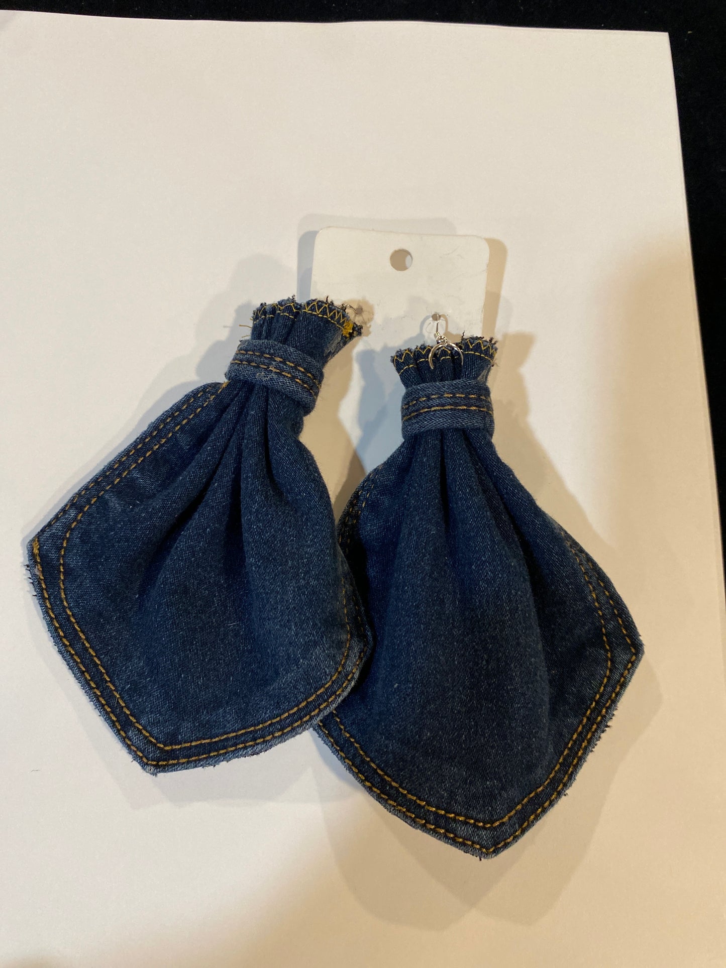 Large Denim Pocket Earrings