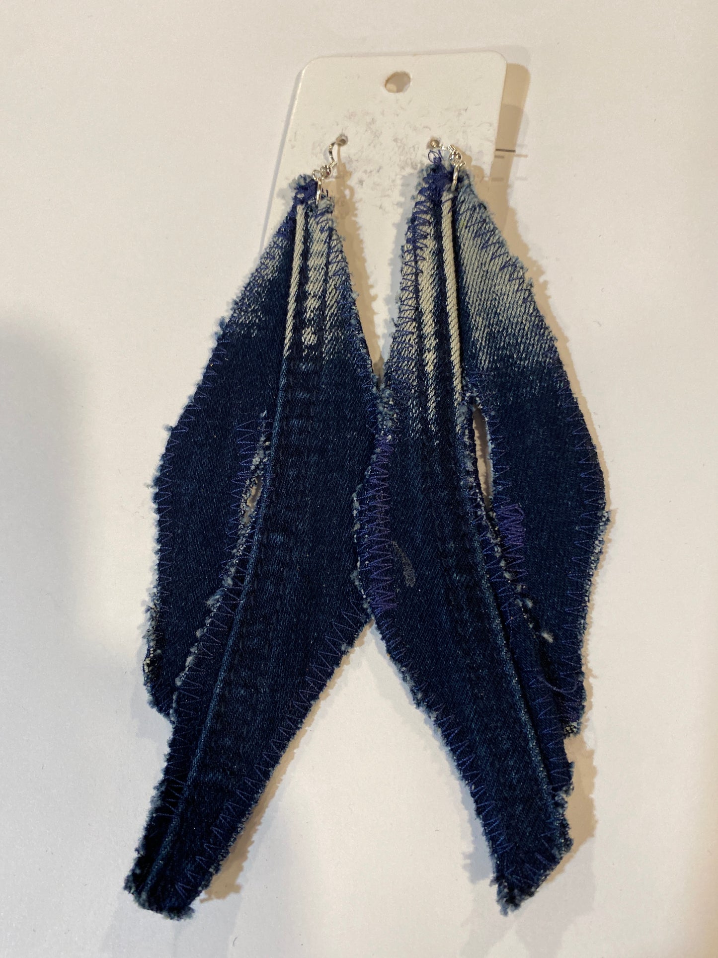 Large Denim High Heel Boot Earrings