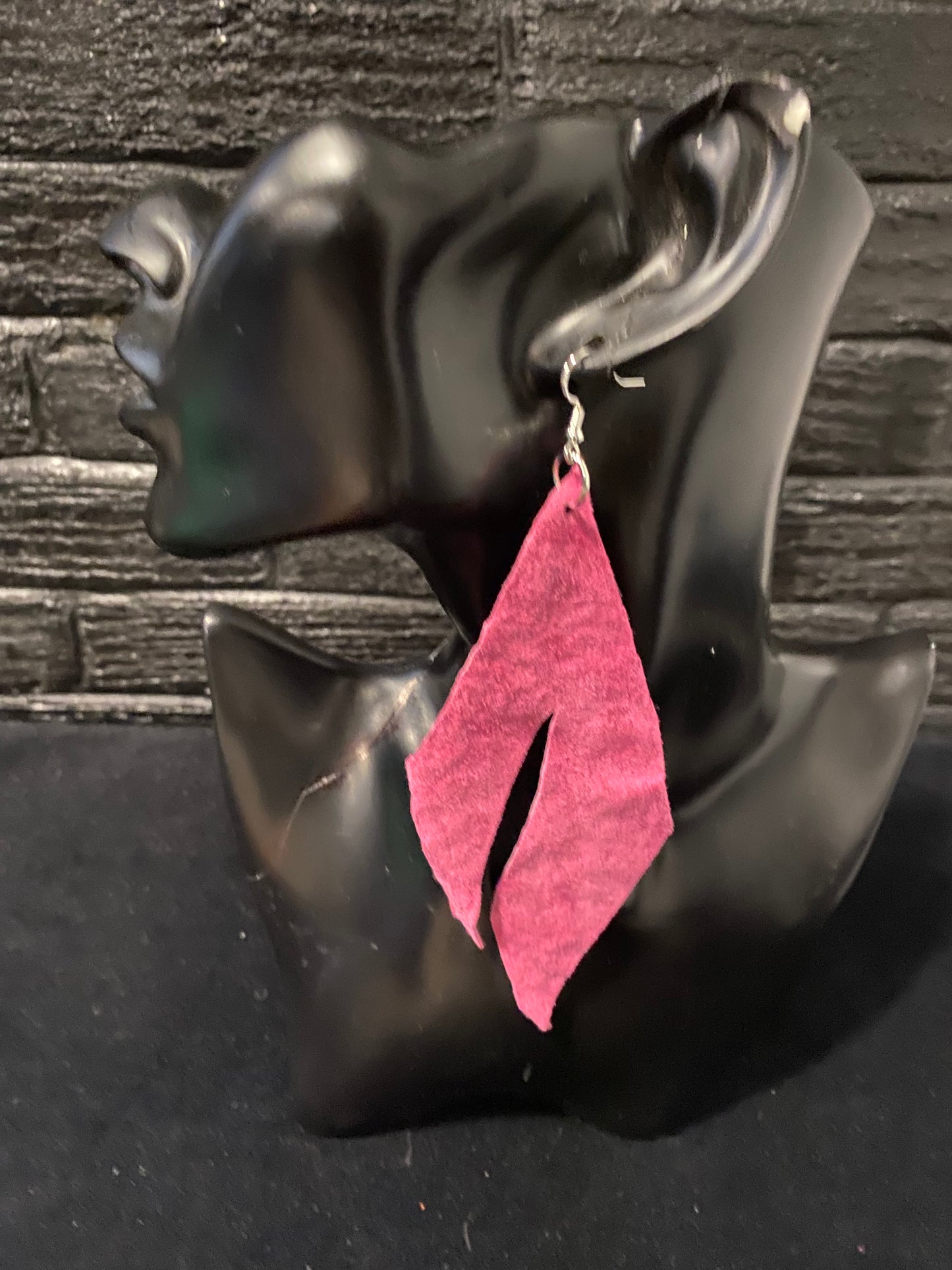 High Heel boots leather & Suede Earrings Large