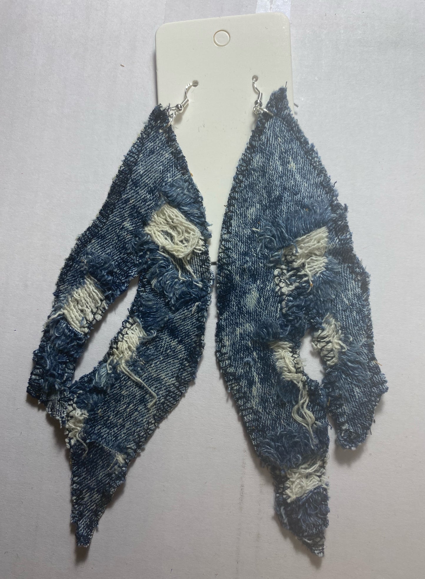 Large Denim High Heel Boot Earrings