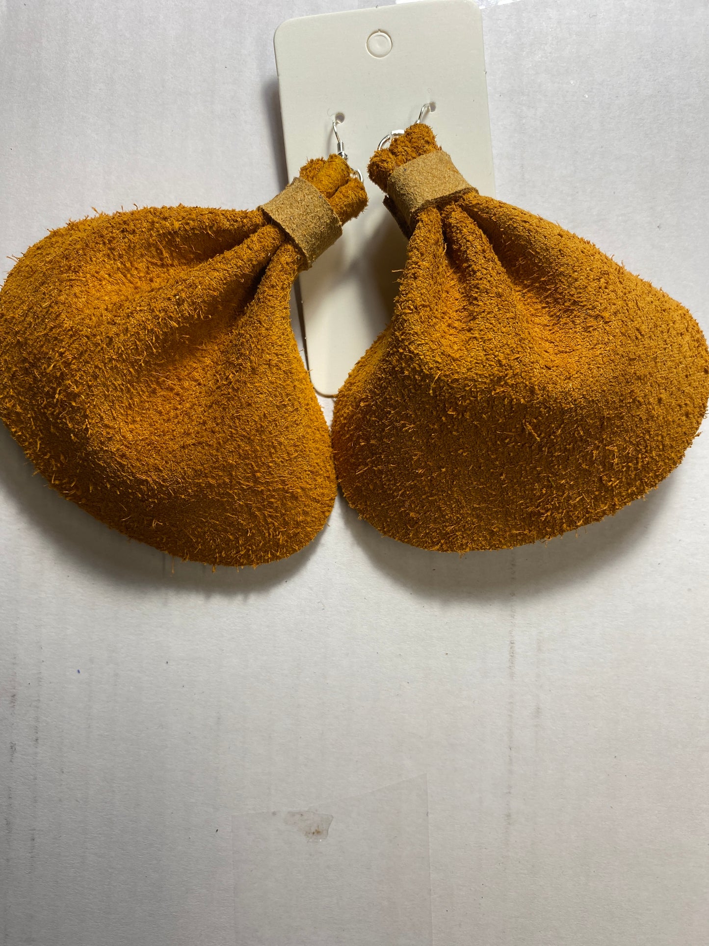 Large Elephant Ears Leather Earrings