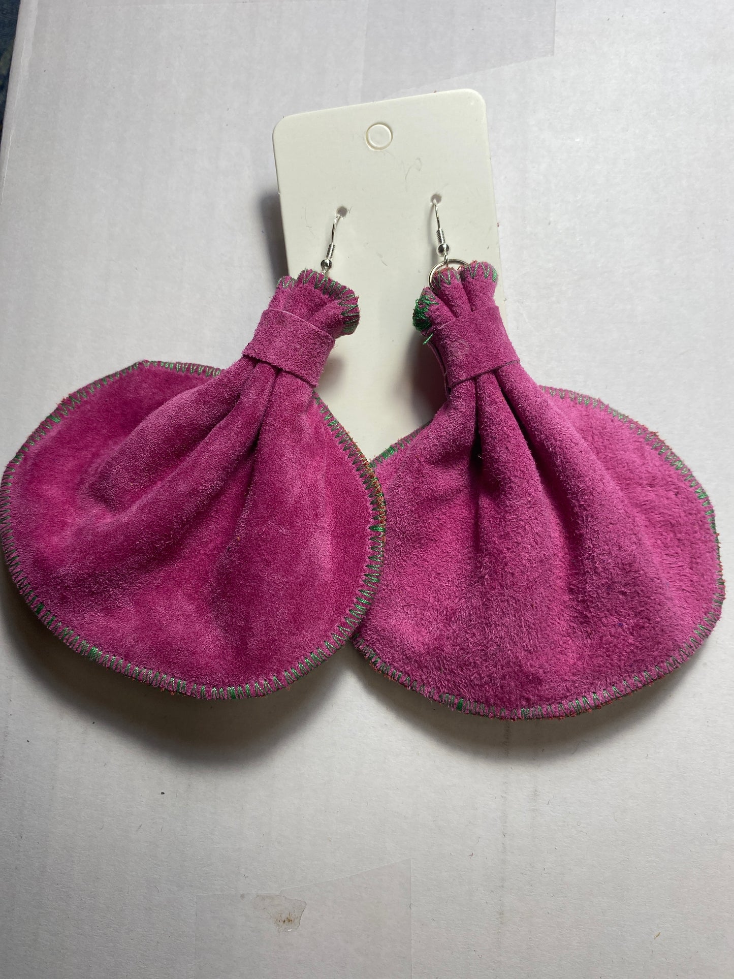 Large Elephant Ears Leather Earrings