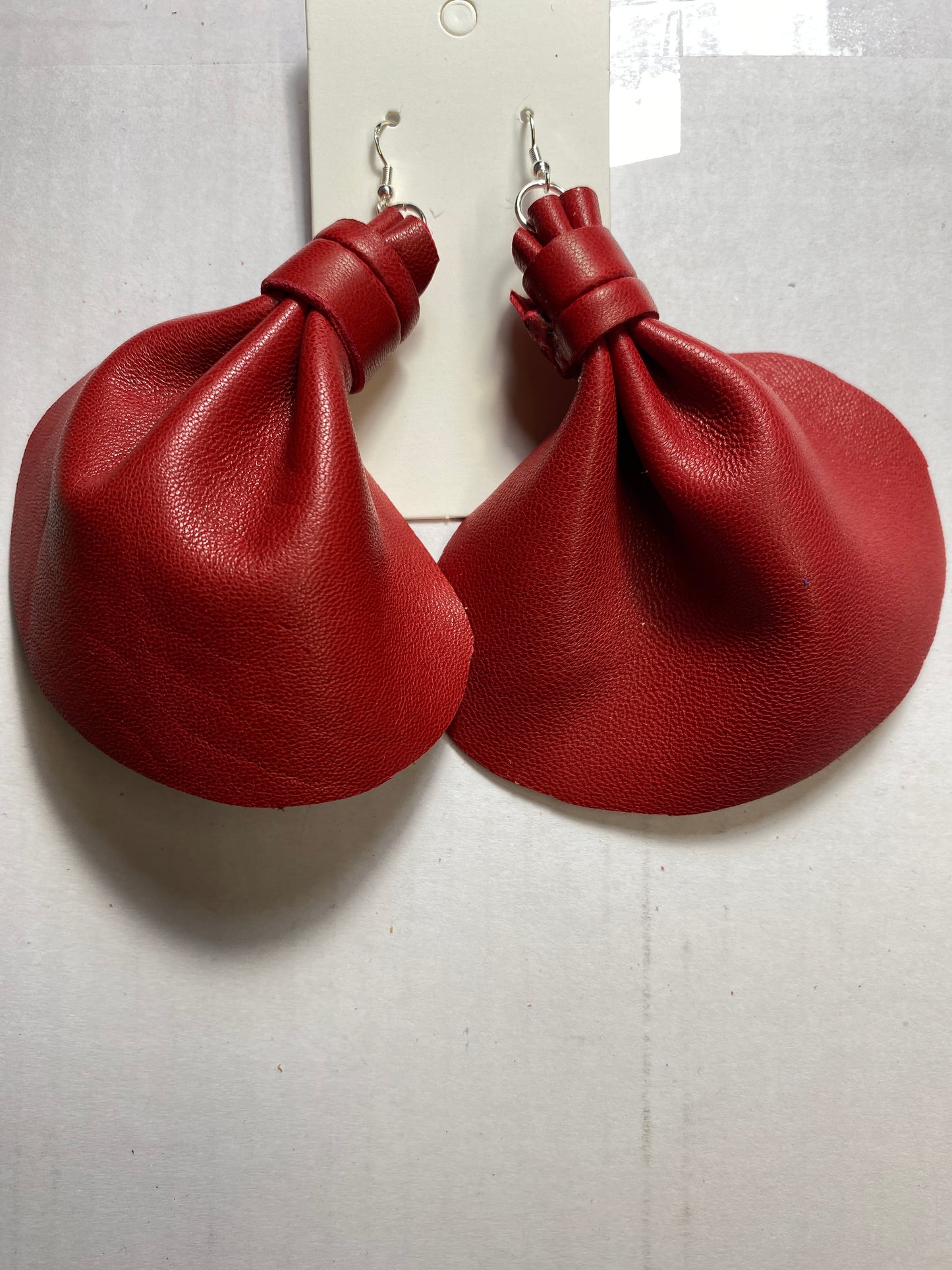 Large Elephant Ears Leather Earrings