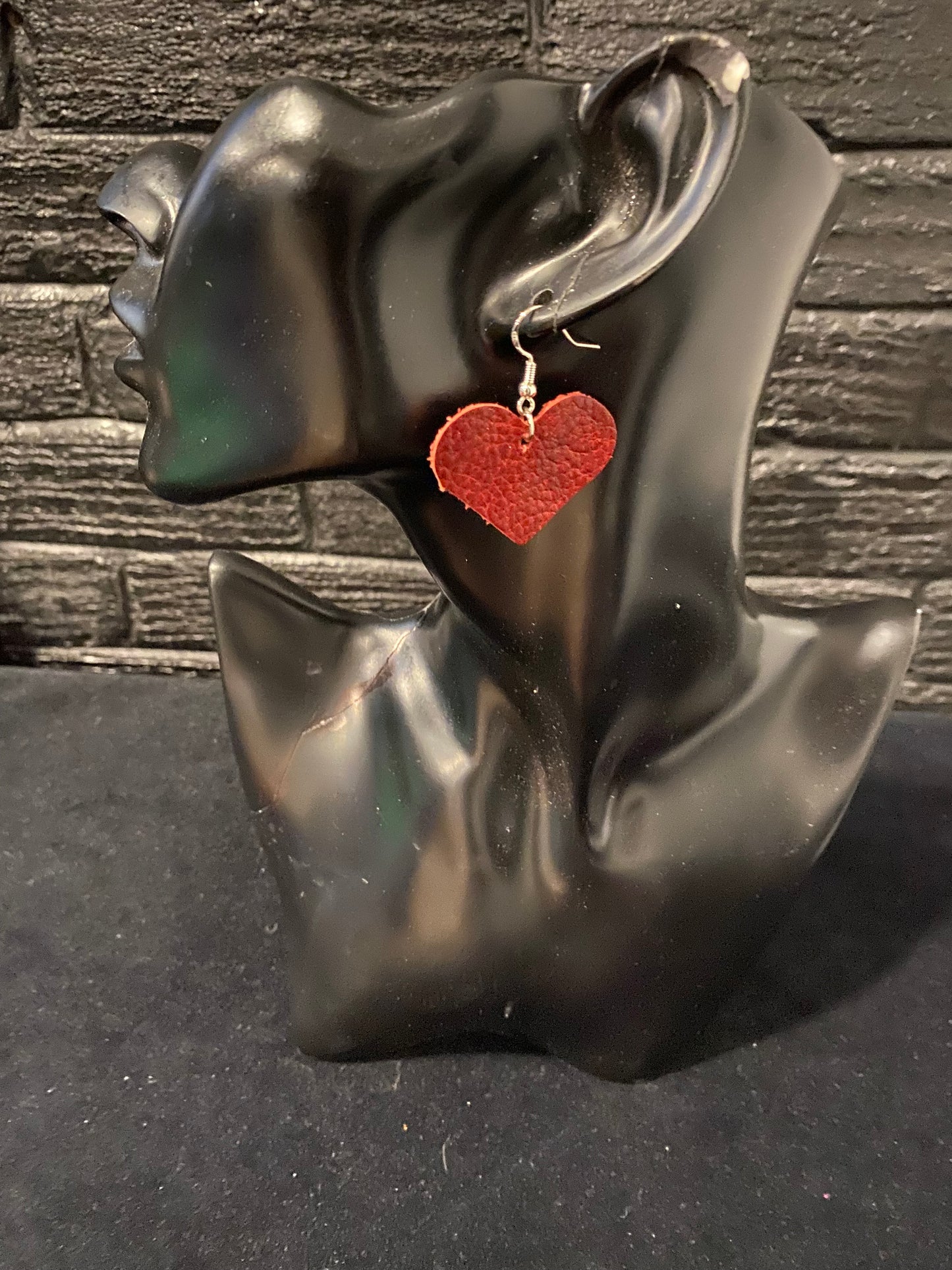 Small leather hearts Earrings