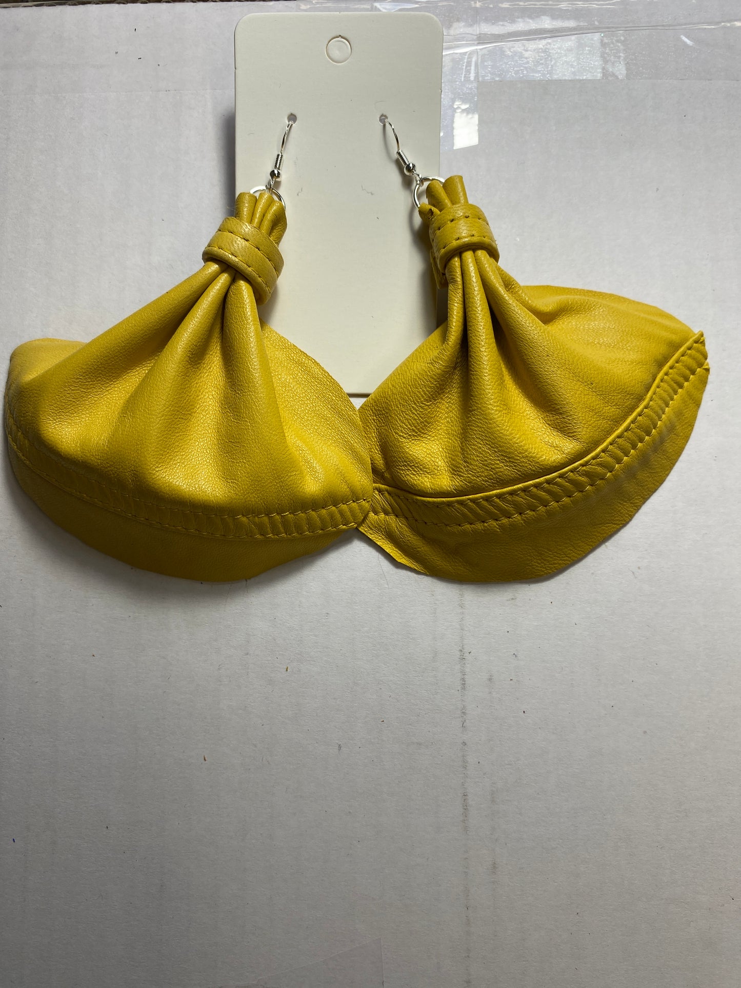 Large Elephant Ears Leather Earrings