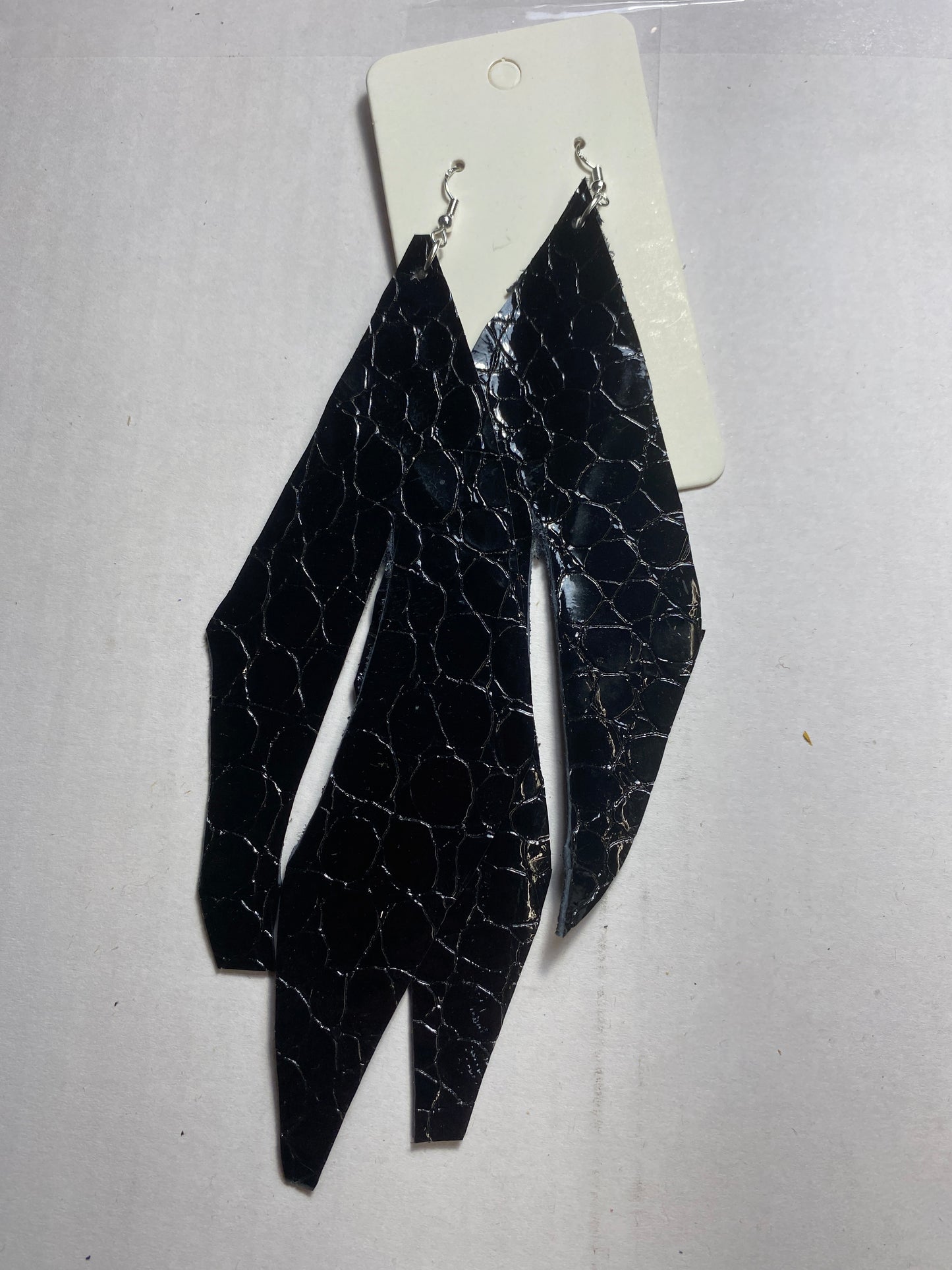 Large High Heel boots leather & Suede Earrings