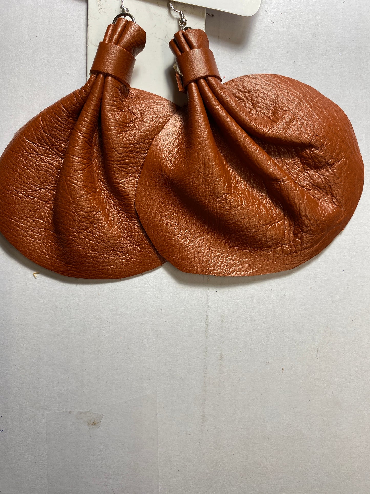 Large Elephant Ears Leather Earrings