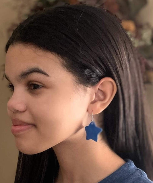Small Leather Star Earrings