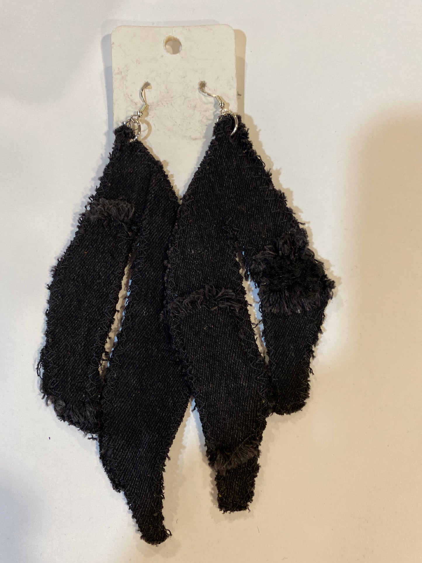 Large Denim High Heel Boot Earrings